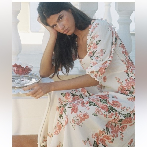 Faithfull the Brand Bronte Midi Dress Magnolia Floral Print size 4 - Picture 2 of 10